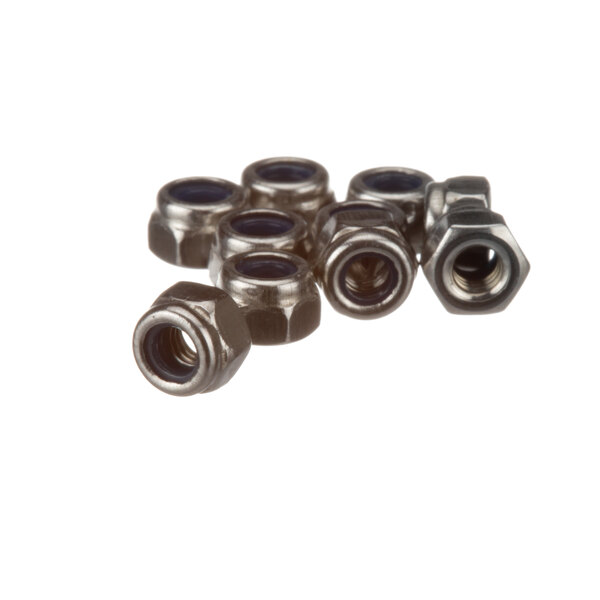 A pack of 10 metal Rational Hex Nuts.
