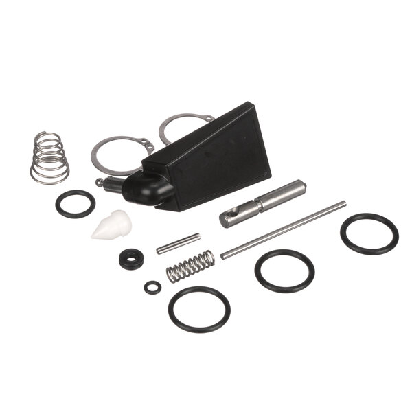A close-up of a black and silver FBD repair kit with springs.