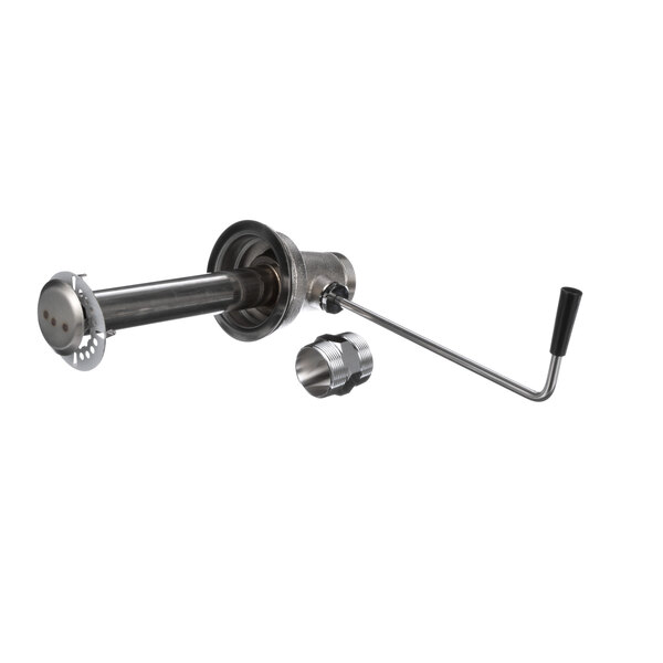 A Champion 314185 drain valve with a metal handle and hook.