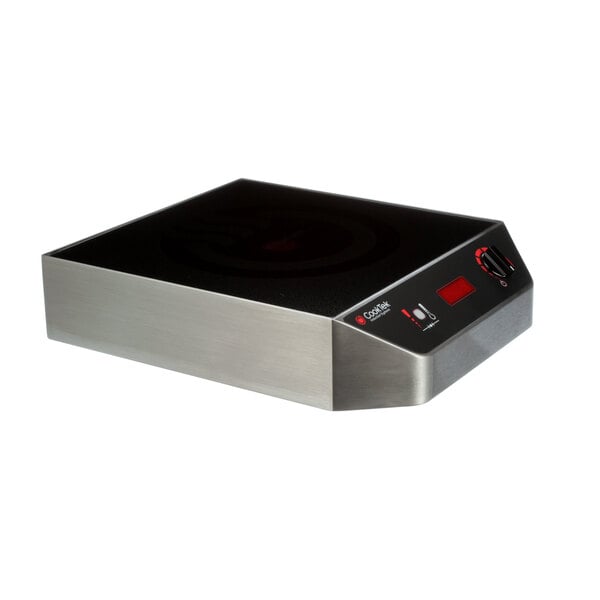 A black and silver square CookTek Top Housing Assembly with buttons and a red dial.