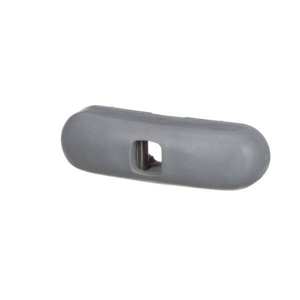 A grey plastic Fagor Commercial door handle with a hole in it.