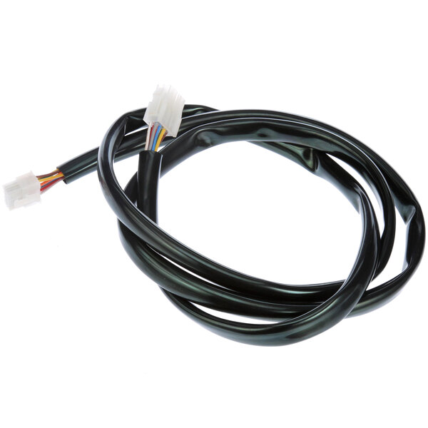 A black Franke milk cable with white connectors.