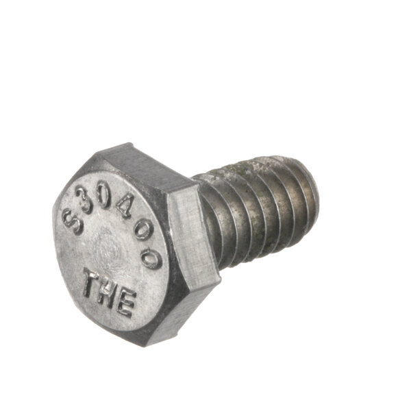 A close-up of a Power Soak Motor Plate Bolt with a hex head.