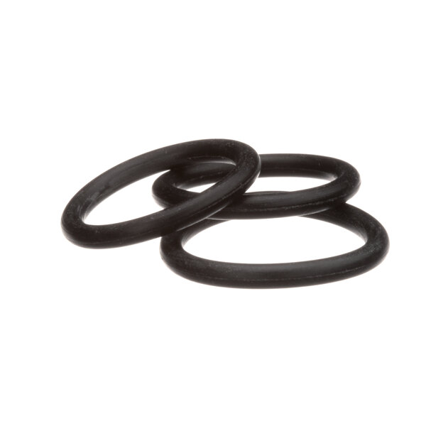 A group of three black rubber Fisher O-Rings.