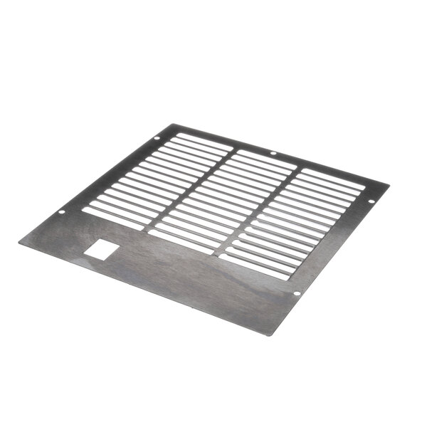 A metal front grille with a grid pattern and switch cutout.