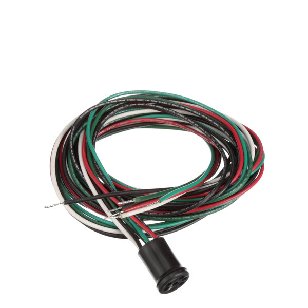 A True Refrigeration receptacle with green, red, and white wires.