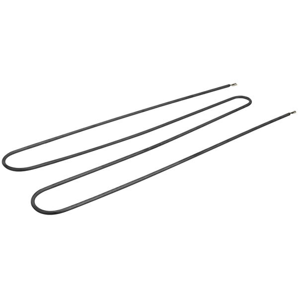 Two black long metal rods with black wires.