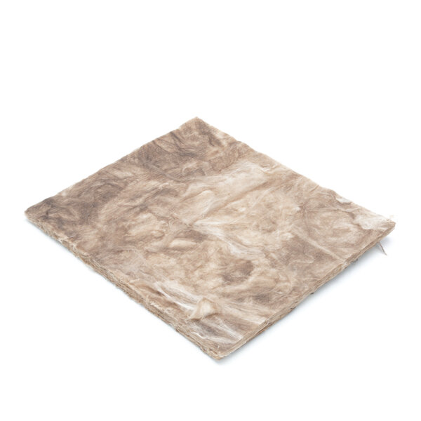 A brown square of insulation on a white background.