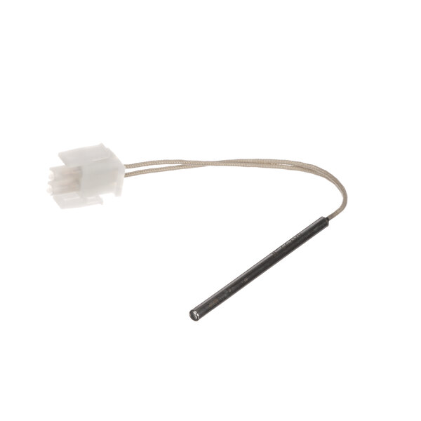 A white wire with a black plug connector on the end.