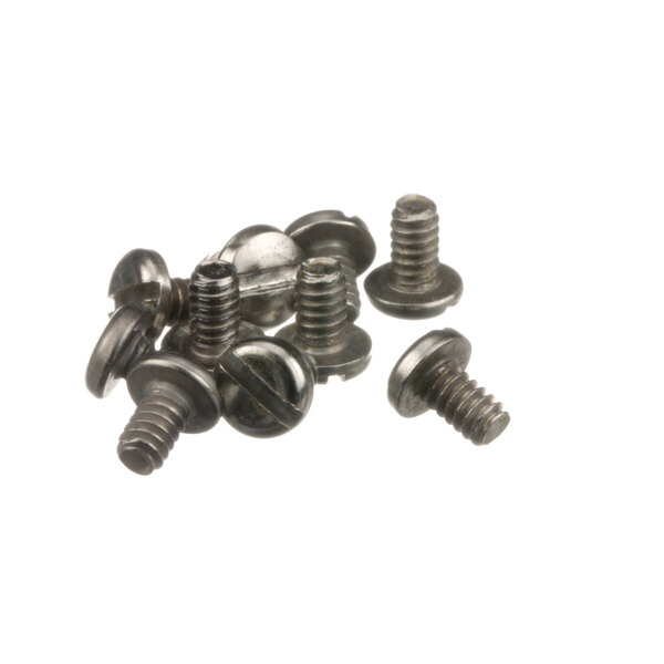 A group of Frymaster screws on a white background.