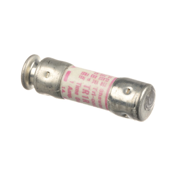 A close-up of a Middleby Marshall fuse with pink and white letters.