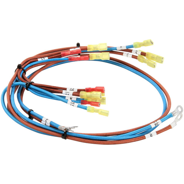 A Cres Cor wire harness with blue and yellow terminals.