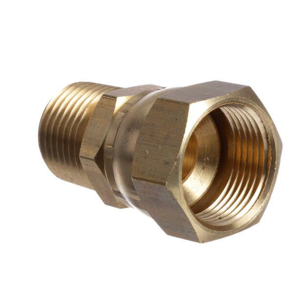 A Pitco brass female to male pipe fitting.