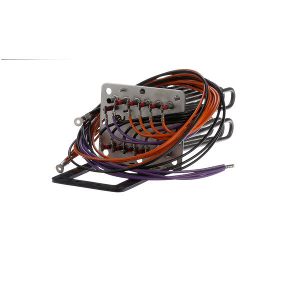 A metal holder with a group of wires.