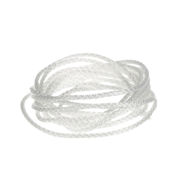 A close-up of a white cord with a white handle.