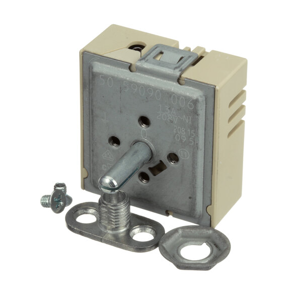 A Duke 208v infinite switch with screw and nut.