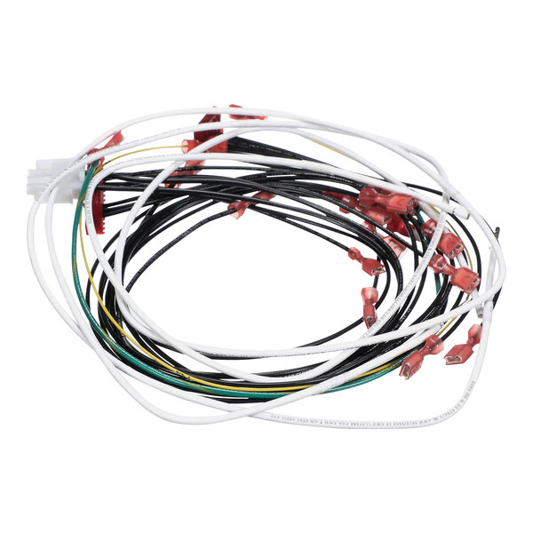 A wiring harness for a Henny Penny Ofg/Oga-32X fryer with red and black connectors.