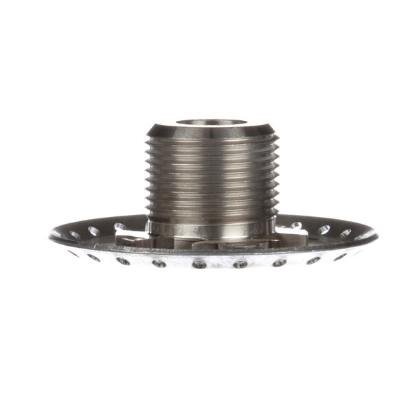 A stainless steel threaded screen nut.