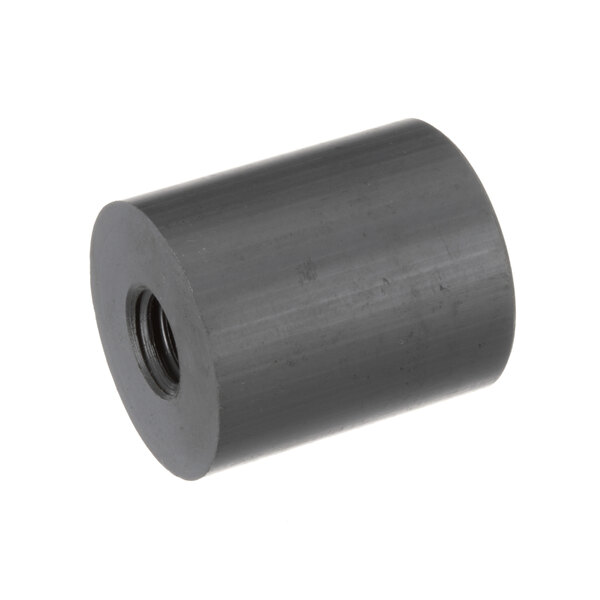 A black cylindrical plastic nut with a threaded end.