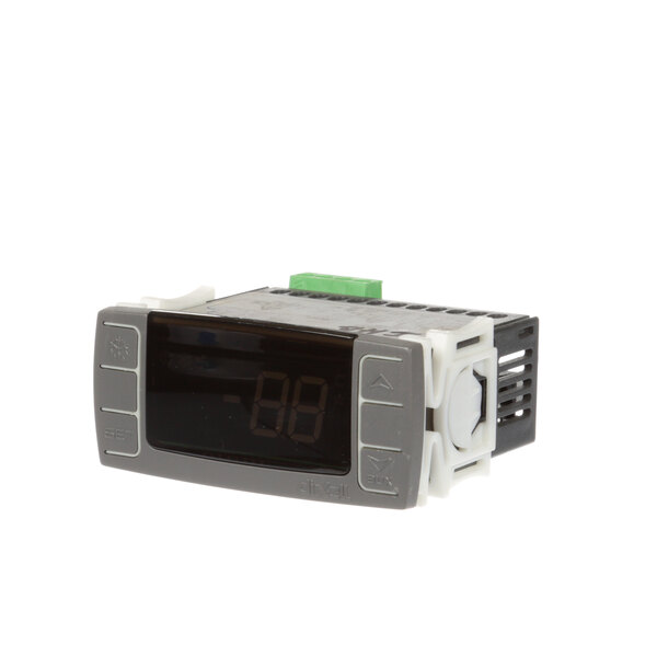 A grey and black Master-Bilt digital temperature controller with a green display.