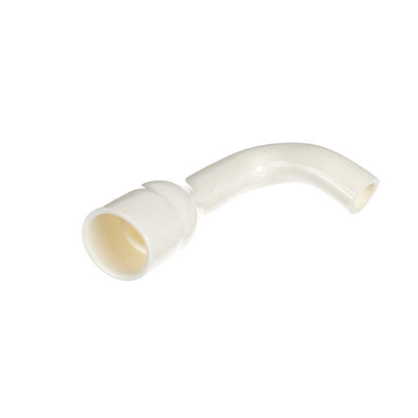 A white plastic pipe with a hole.