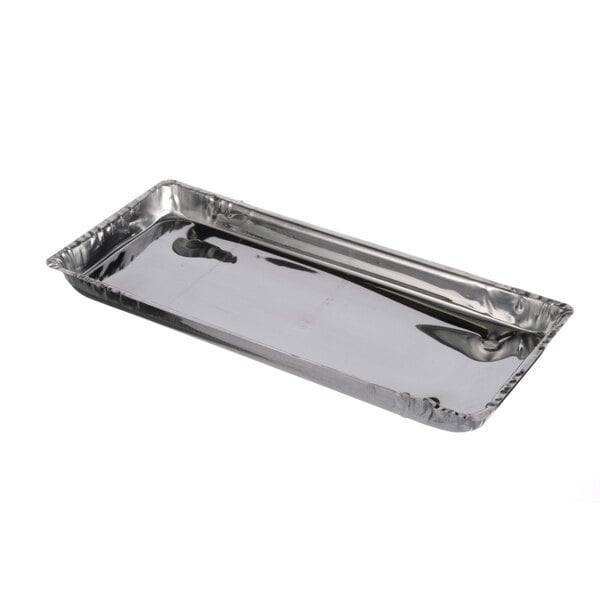 A Traulsen small pan condensate tray with silver handles on a white background.