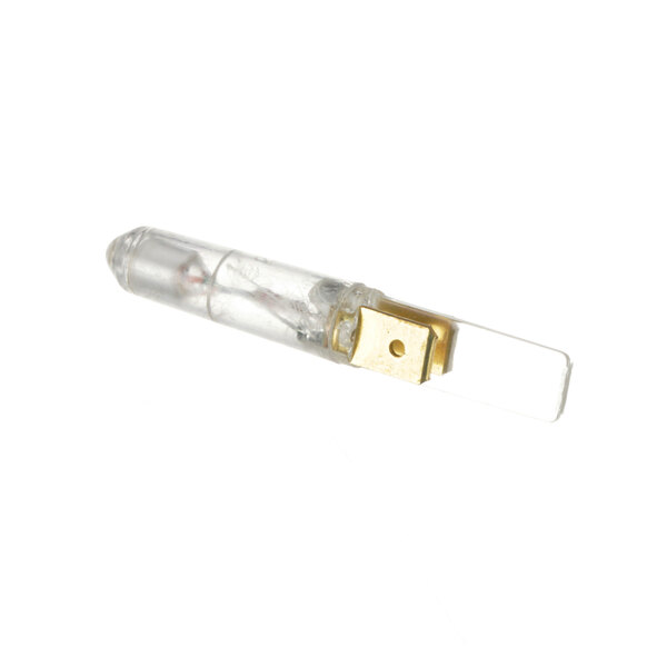 A close-up of a clear Jet Tech indicator light with a gold metal tip.