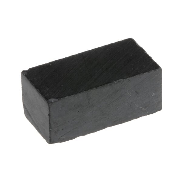 A black rectangular magnet on a white background.