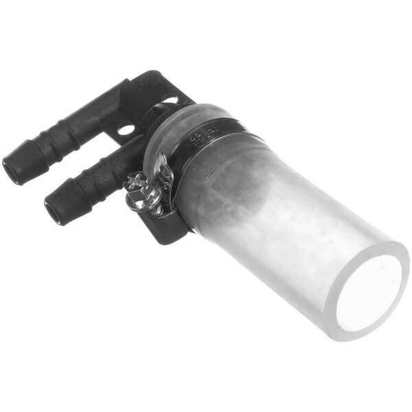 A black and clear tube with a black handle on a Rational venting valve.