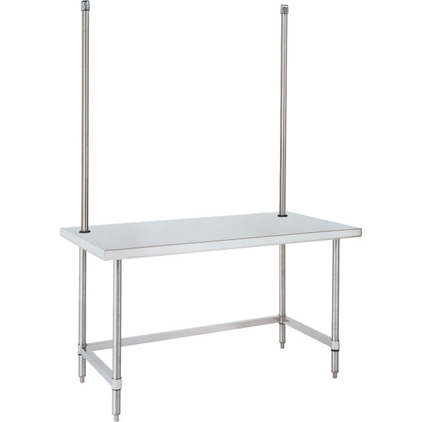 14 Gauge Metro WTC306US 30" x 60" HD Super Open Base Stainless Steel Work Table with Overhead