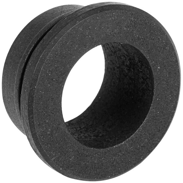 A black round rubber sleeve with a hole in it.
