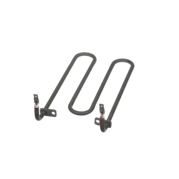 Two black metal heating elements with handles for a Hatco commercial toaster.