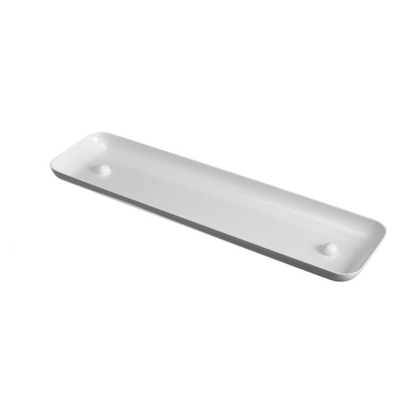 A white rectangular Taylor drip pan with two handles.
