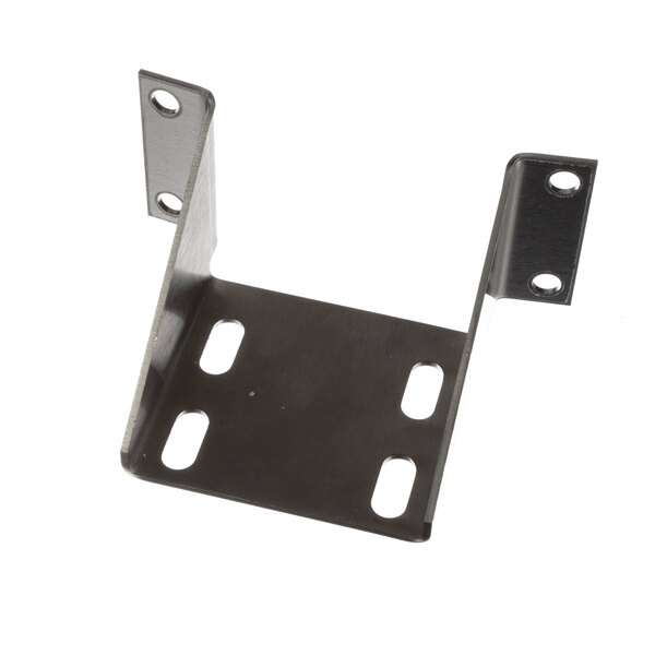 A black metal Groen mounting bracket with two holes.