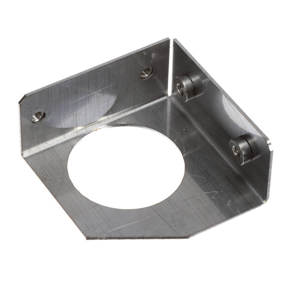 A Groen metal bracket with two holes in it.