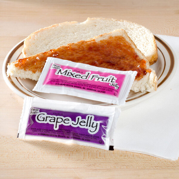 Mixed Fruit Jelly & Grape Jelly Packets (10g) 200/Case