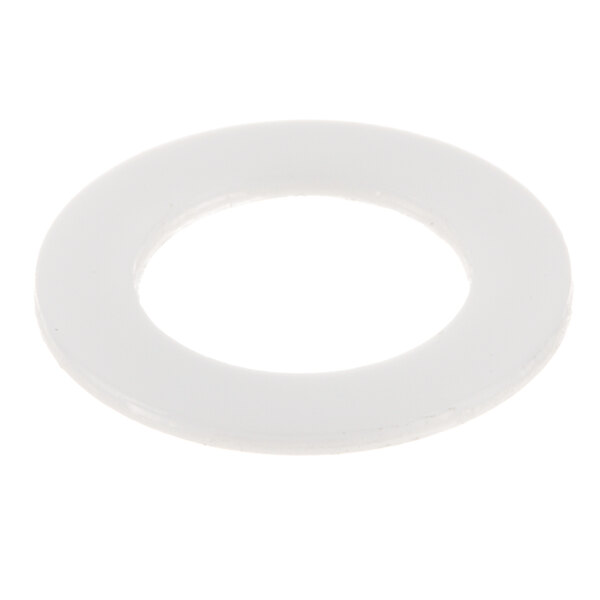 A white circular spacer with a hole in it.