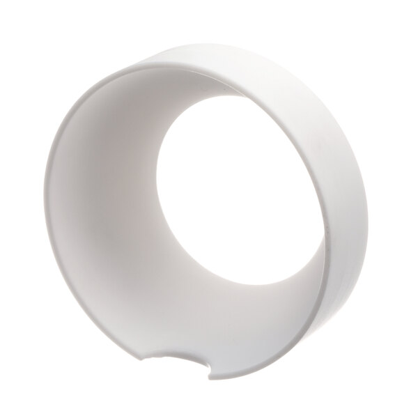A white circular plastic ring with a hole in the middle.