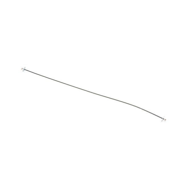 A long thin metal rod with a long thin metal wire.