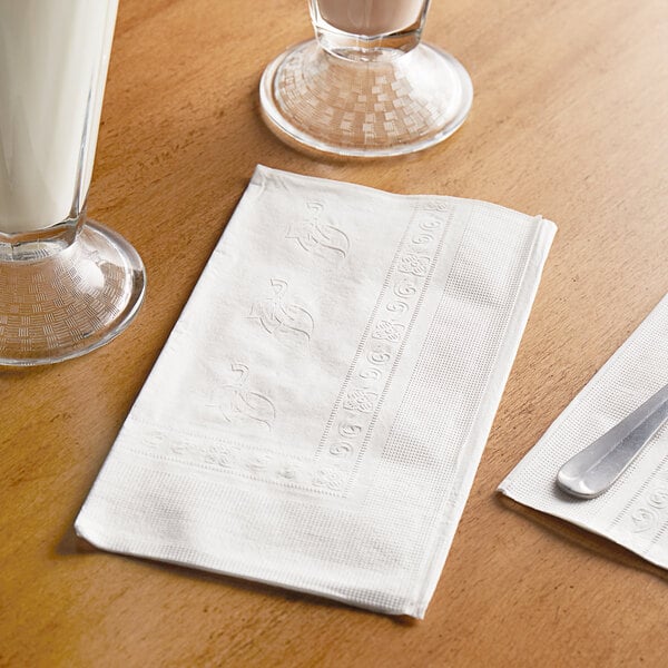 16" x 16" WrapNap White 1/4 Fold 2-Ply Tabletop Dinner Napkins 3000 Count 