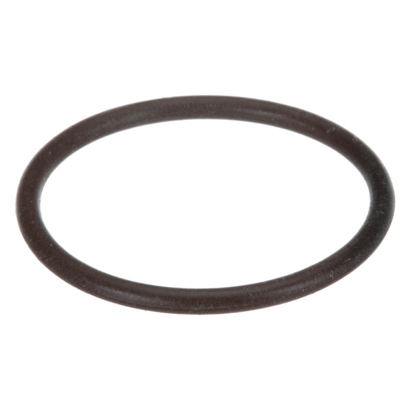 A black rubber Cornelius O-ring on a white background.