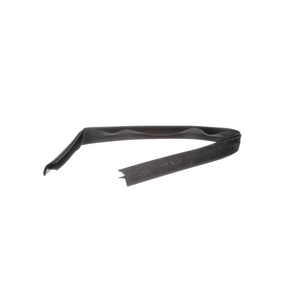 A black rubber wiper blade for a BevLes holding cabinet on a white background.