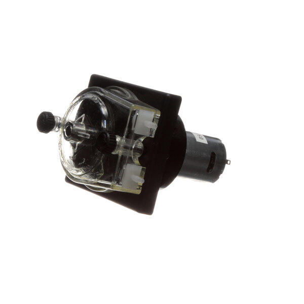 A Glastender pump and motor assembly with a black and clear device.