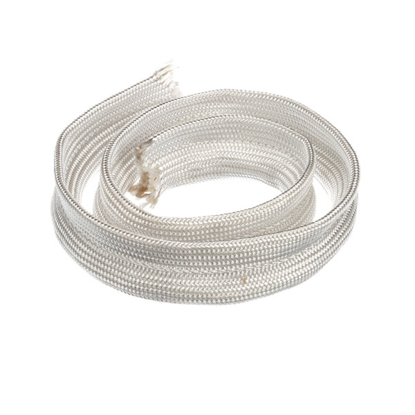 A coiled white rope with a white handle.