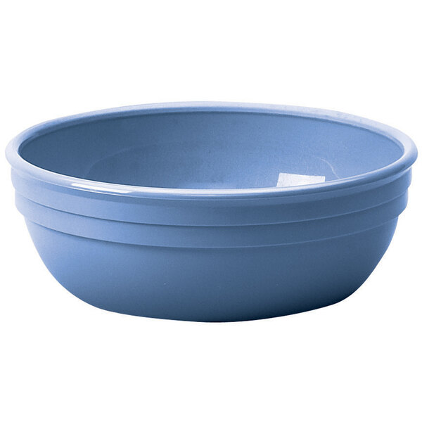 A slate blue Cambro polycarbonate nappie bowl.
