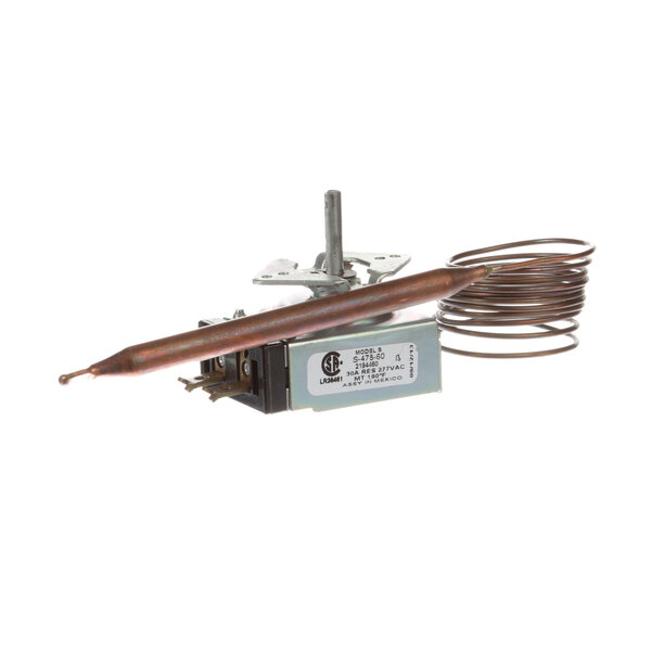 A Delfield thermostat with a copper coil.