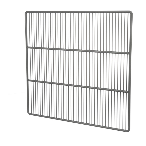 A metal grid shelf for a Glastender back bar refrigerator with a white background.