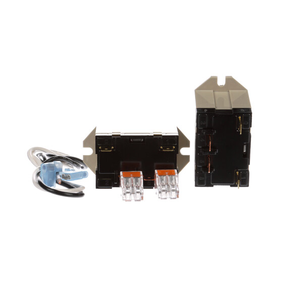 A True Refrigeration relay kit with two black switches and wires.