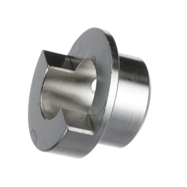 A close-up of a Bizerba bearing bushing, a stainless steel nut with a hole in it.