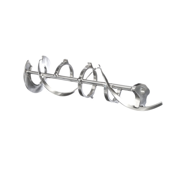 A metal Taylor X46233 beater rack with four spiral hooks.